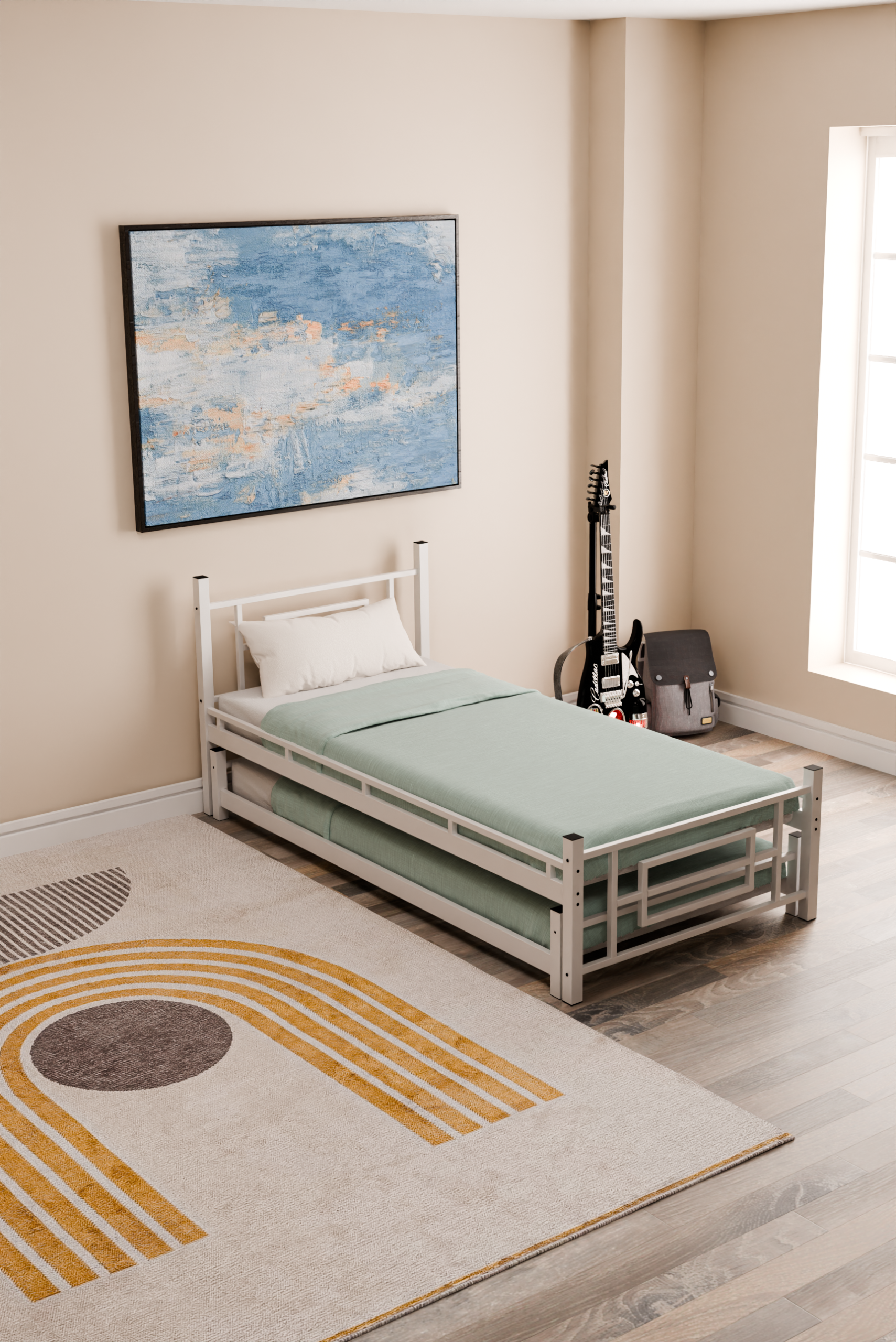 Livanella Manolya Yavrulu Karyola Beyaz - Görsel 3