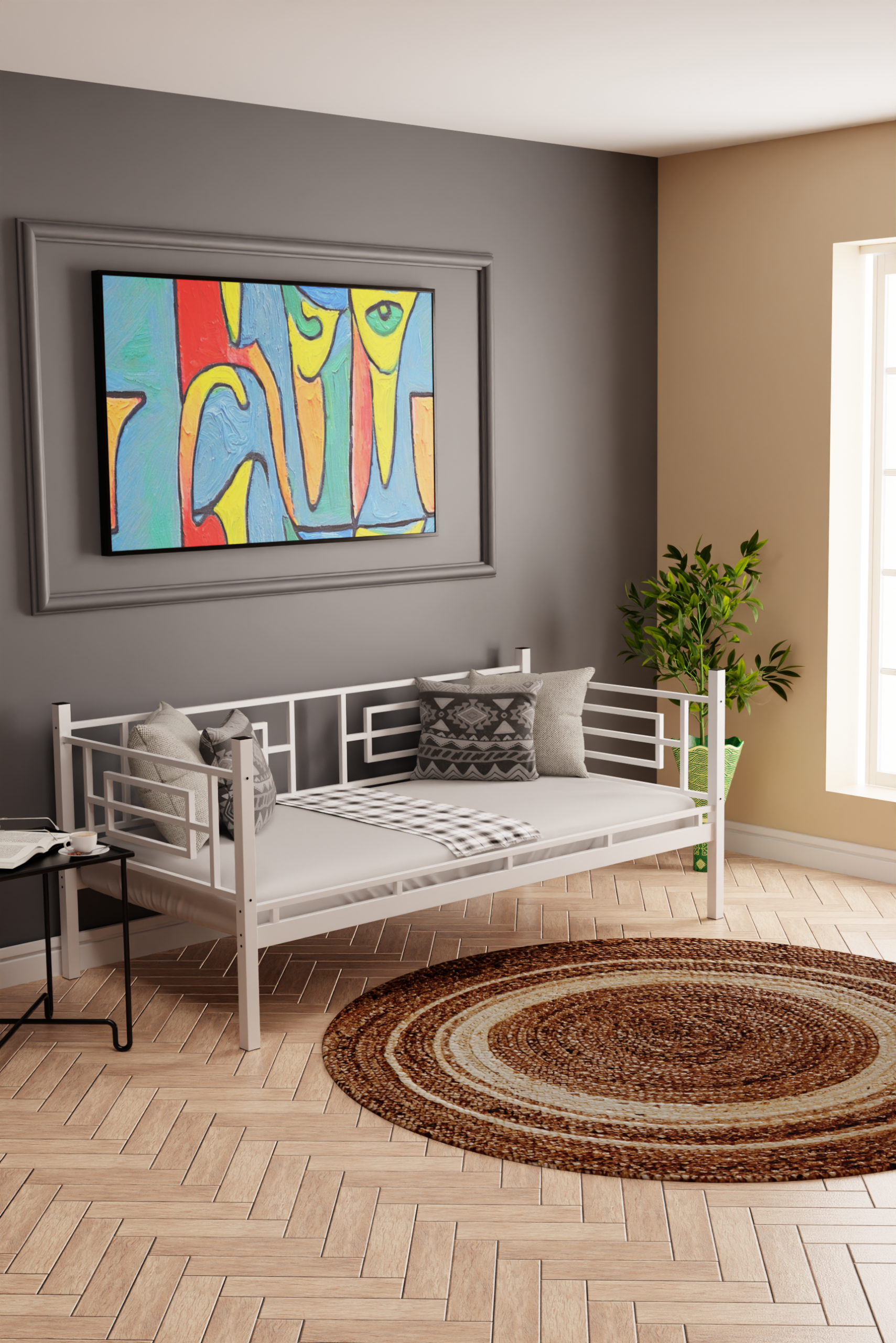 Livanella Larissa Daybed Sedir Karyola Beyaz